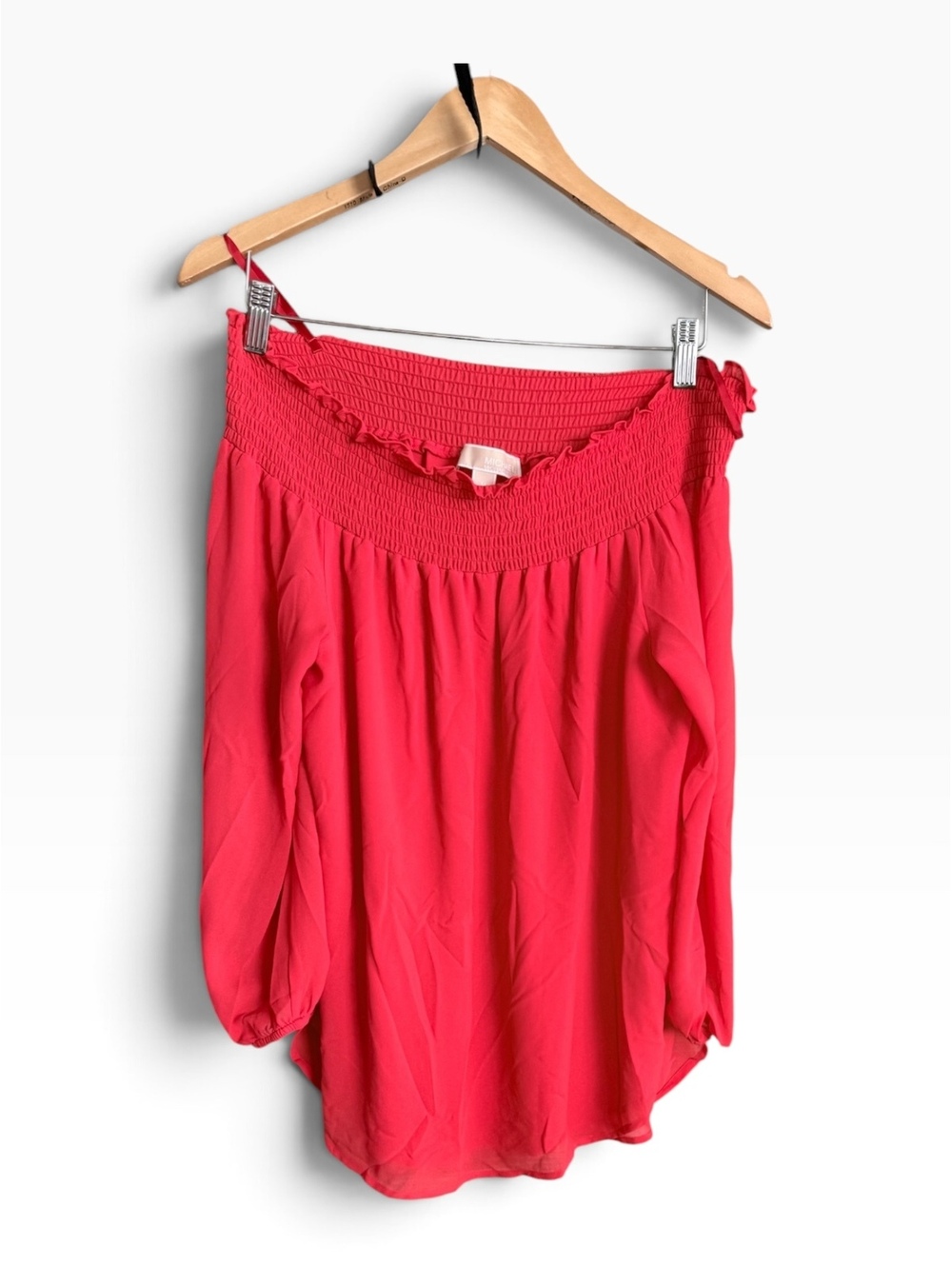 MICHAEL Michael Kors Smocked Off-The-Shoulder Top - Size M